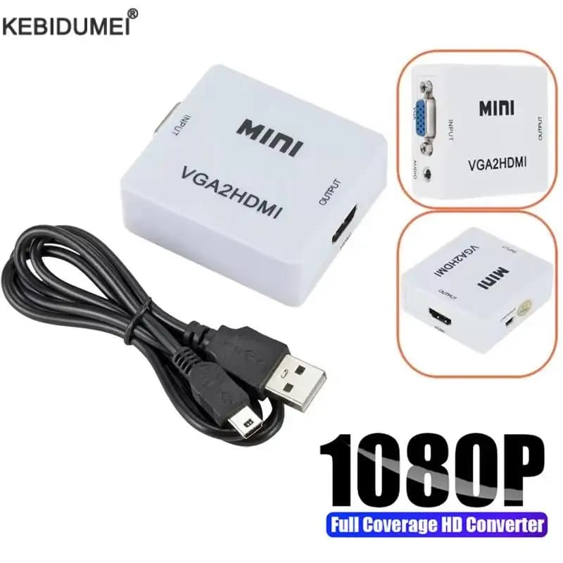 Convertitore compatibile da VGA a HDMI Adattatore VGA2HDMI Adattatore audio video Mini VGA 1080P per PC portatile Proiettore HDTV