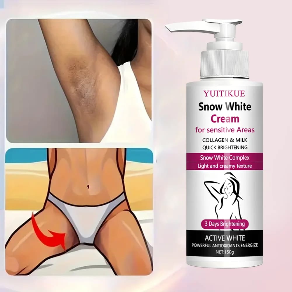 Snow White Cream 150g - 3 days brightening for neck, face and body, formula to collagen and milk, light and creamy texture