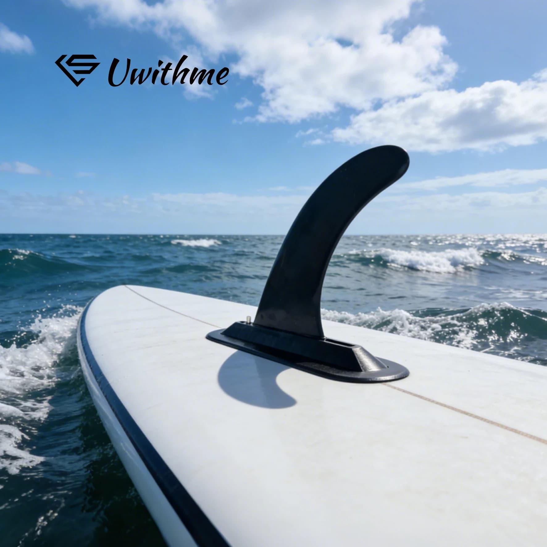 Pinna singola da surf da 10 pollici per SUP, pinna centrale laterale staccabile in nylon per tavola da paddle surf, con vite e piedistallo