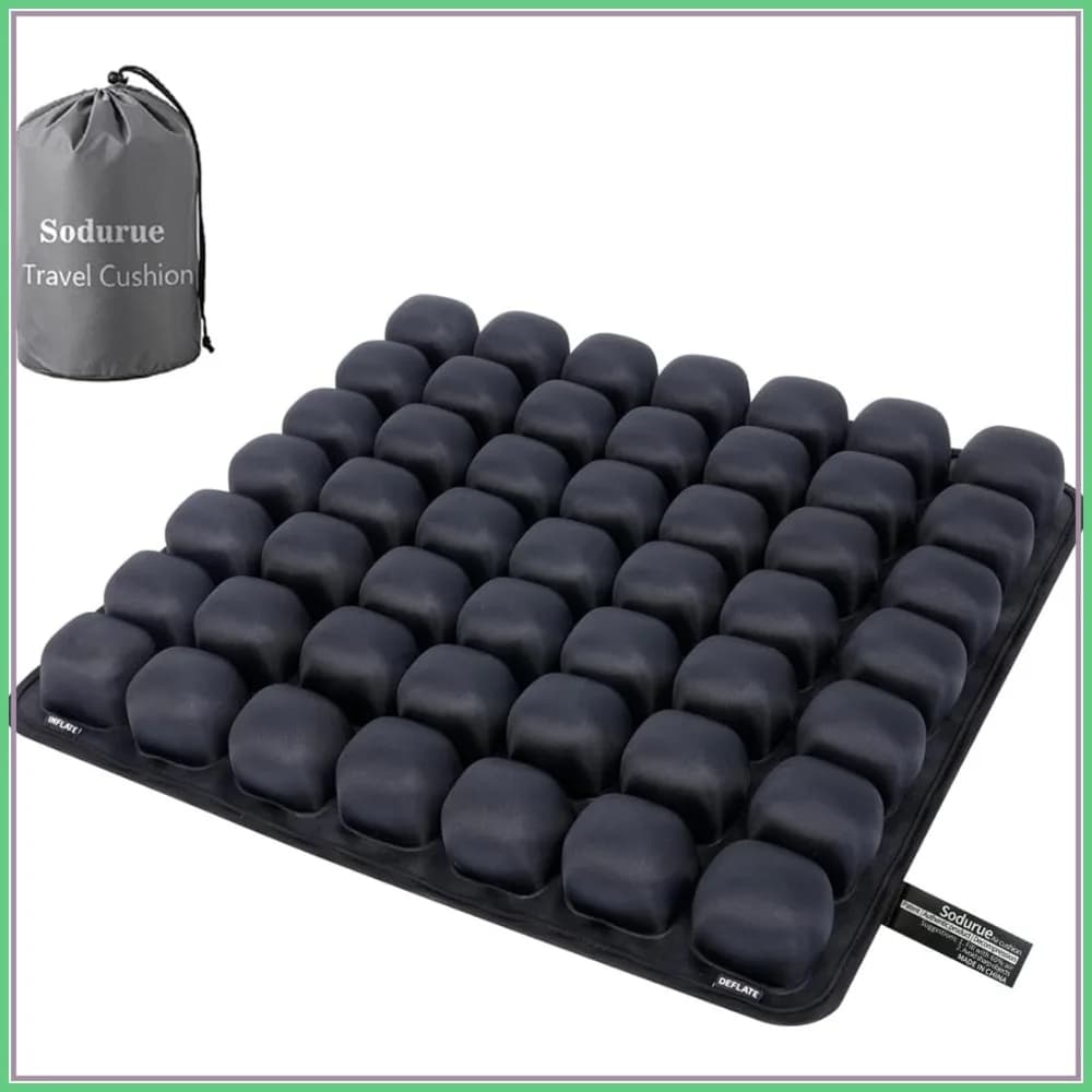 Cuscino gonfiabile a pressione per viaggi in aereo, 49 airbag, supporto ergonomico per auto, ufficio, stadio, resistente fino a 200 kg.