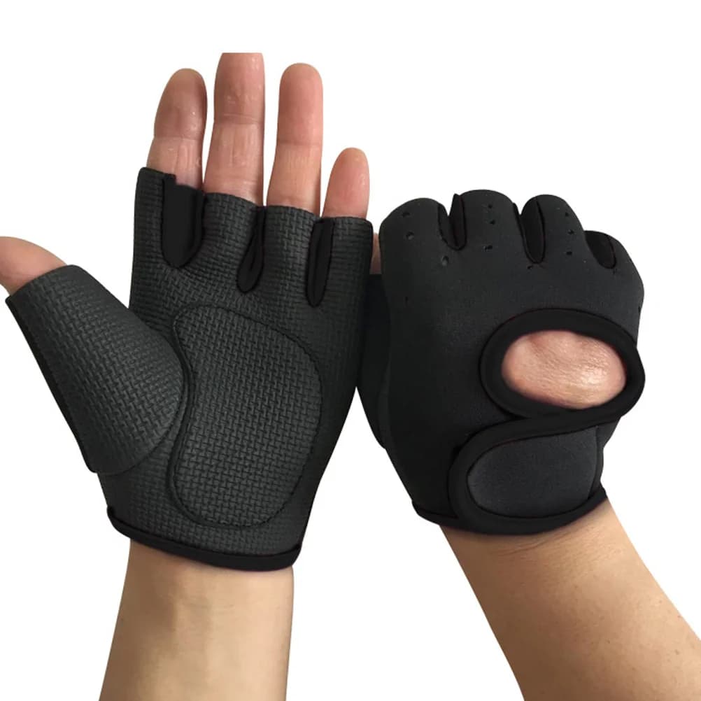 Cycling Gloves Half Finger Black Summer Outdoor Fitness Training Gym Sports Weight Lifting Protection Gloves For Barbell
