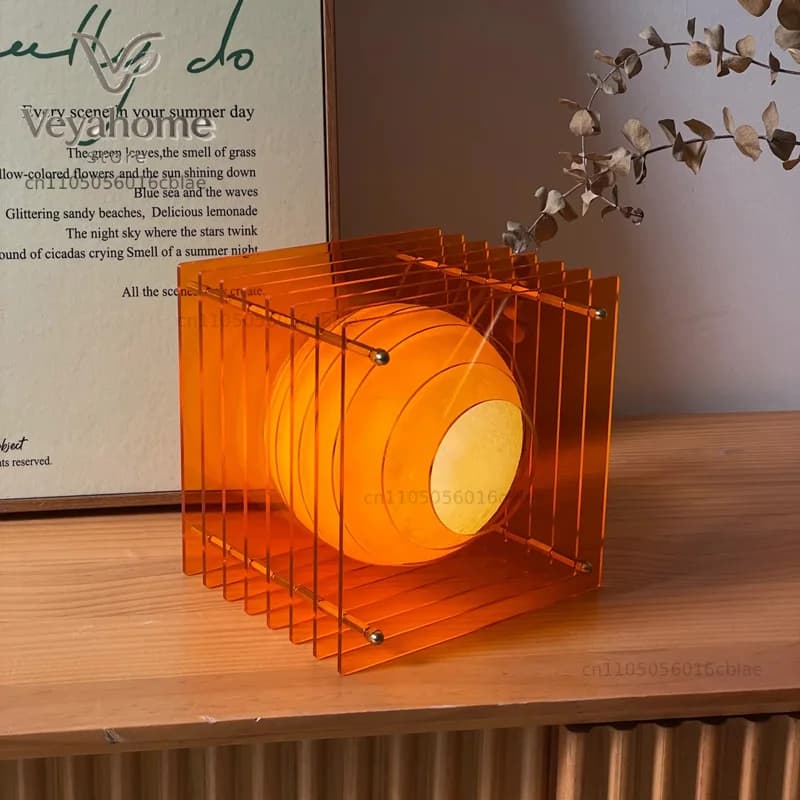 Artistic Desk Lamp Atmosphere Acrylic RGB Wireless Rechargeable Night Light Unique Design for Office,Living Room Decoration
