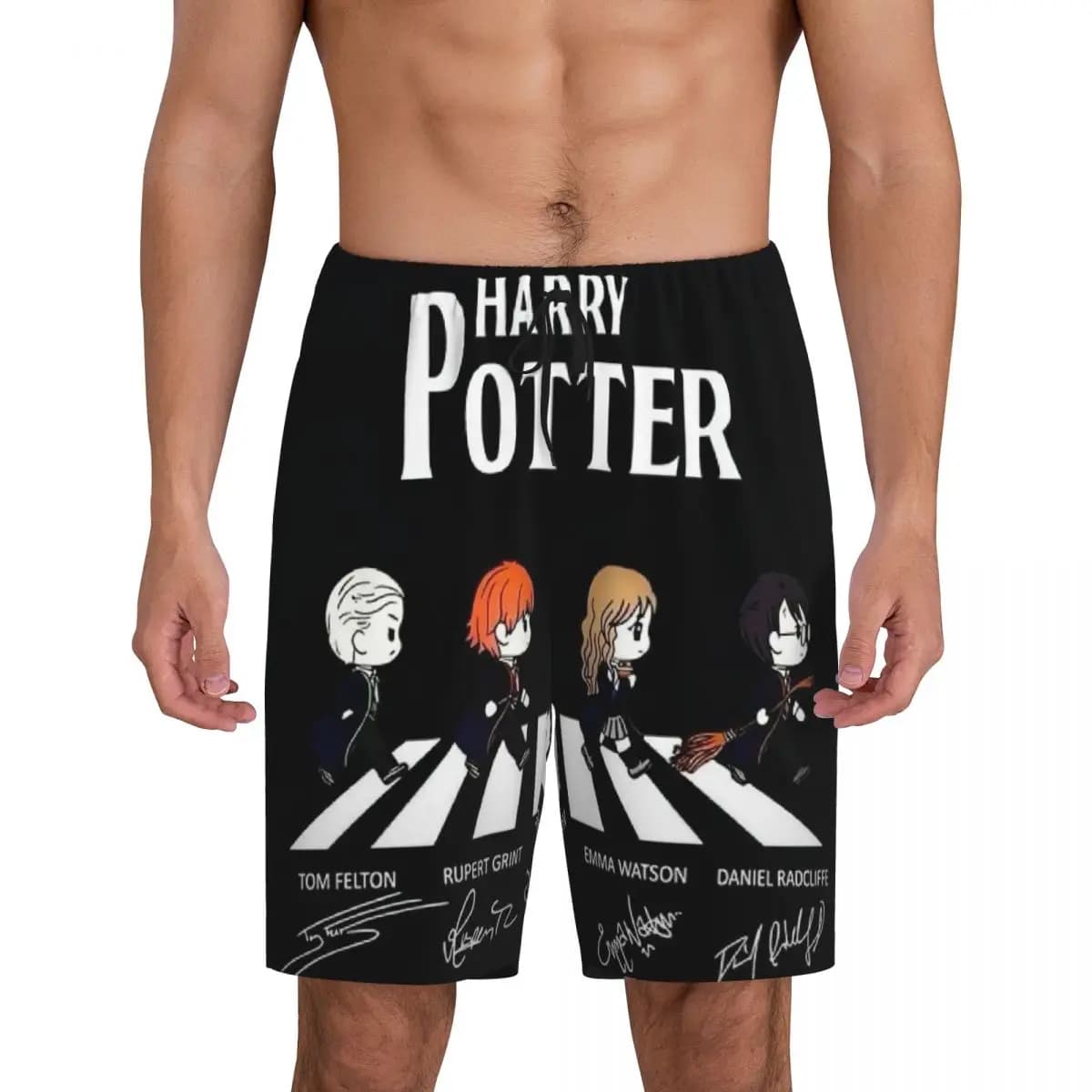 Personalizzato Harrys Magic Adventure Film Potters Pantaloncini del pigiama Indumenti da notte Cintura elastica da uomo Sleep Lounge Pjs corto con tasche