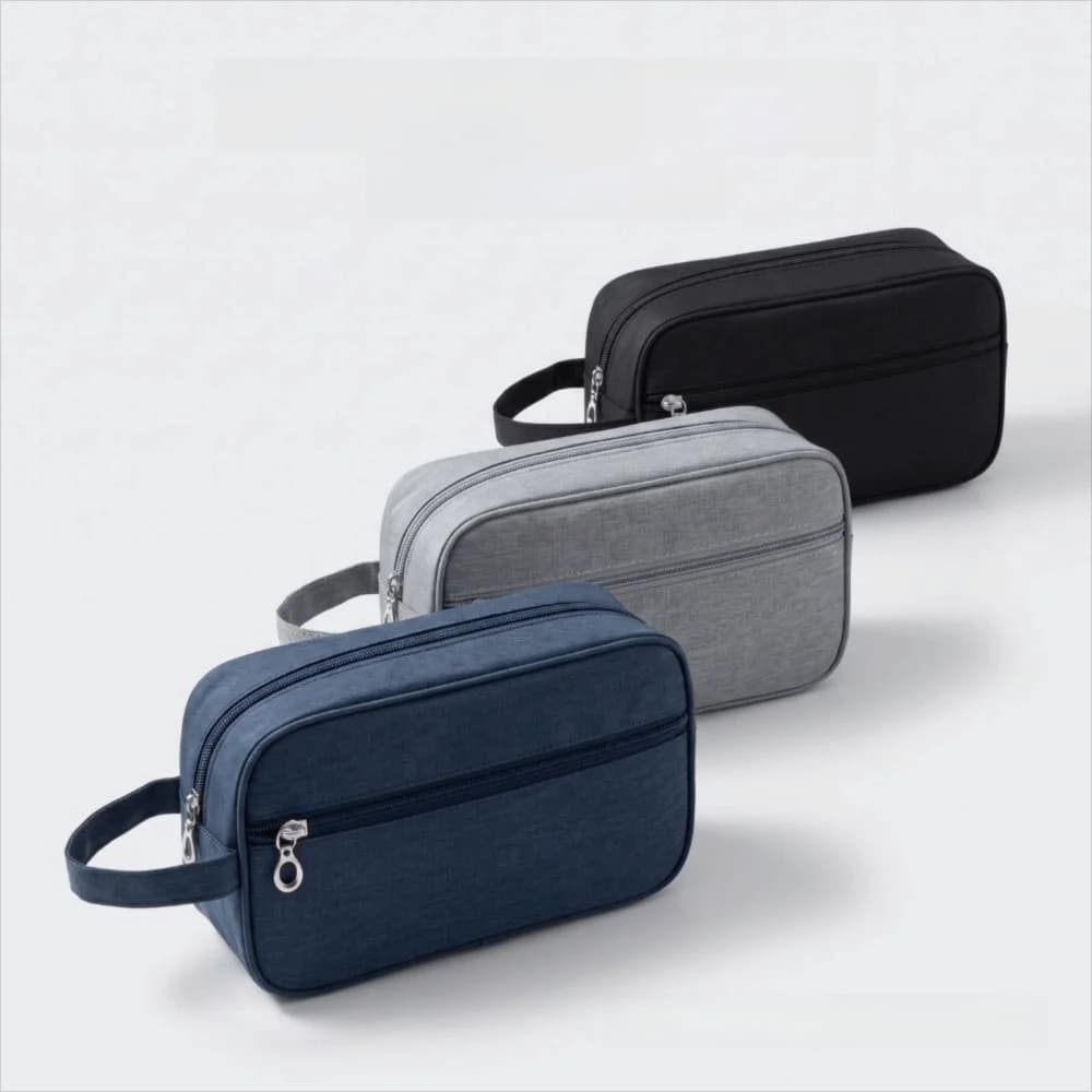 Oxford Cloth Men's Toiletry Bag Large Capacity Zipper Closure Portable Makeup Handbag with Handle Waterproof