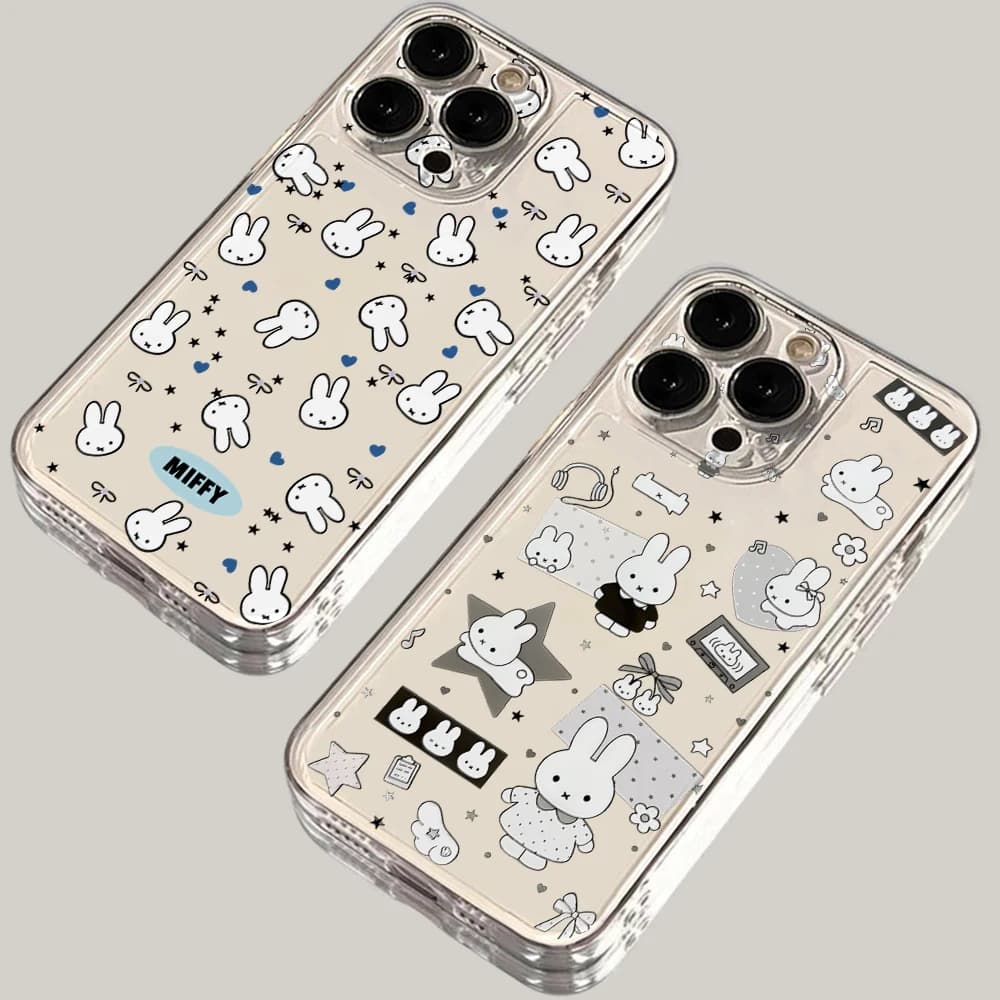 White Rabbit M-Miffies Phone Case for Samsung Galaxy S26 S25 S24 S23 S22 S21 Plus Ultra S20 FE 5G Soft TPU Transparent Cover