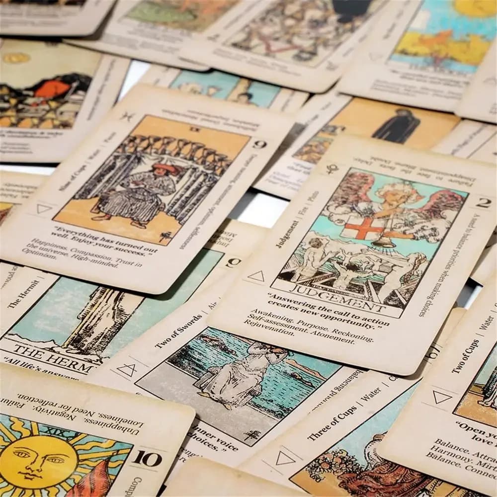 Tarocchi significati per tarocchi principianti, mazzo di tarocchi anticato con parole chiave, 78 carte, gioco di predizione del futuro, strumenti di divinazione