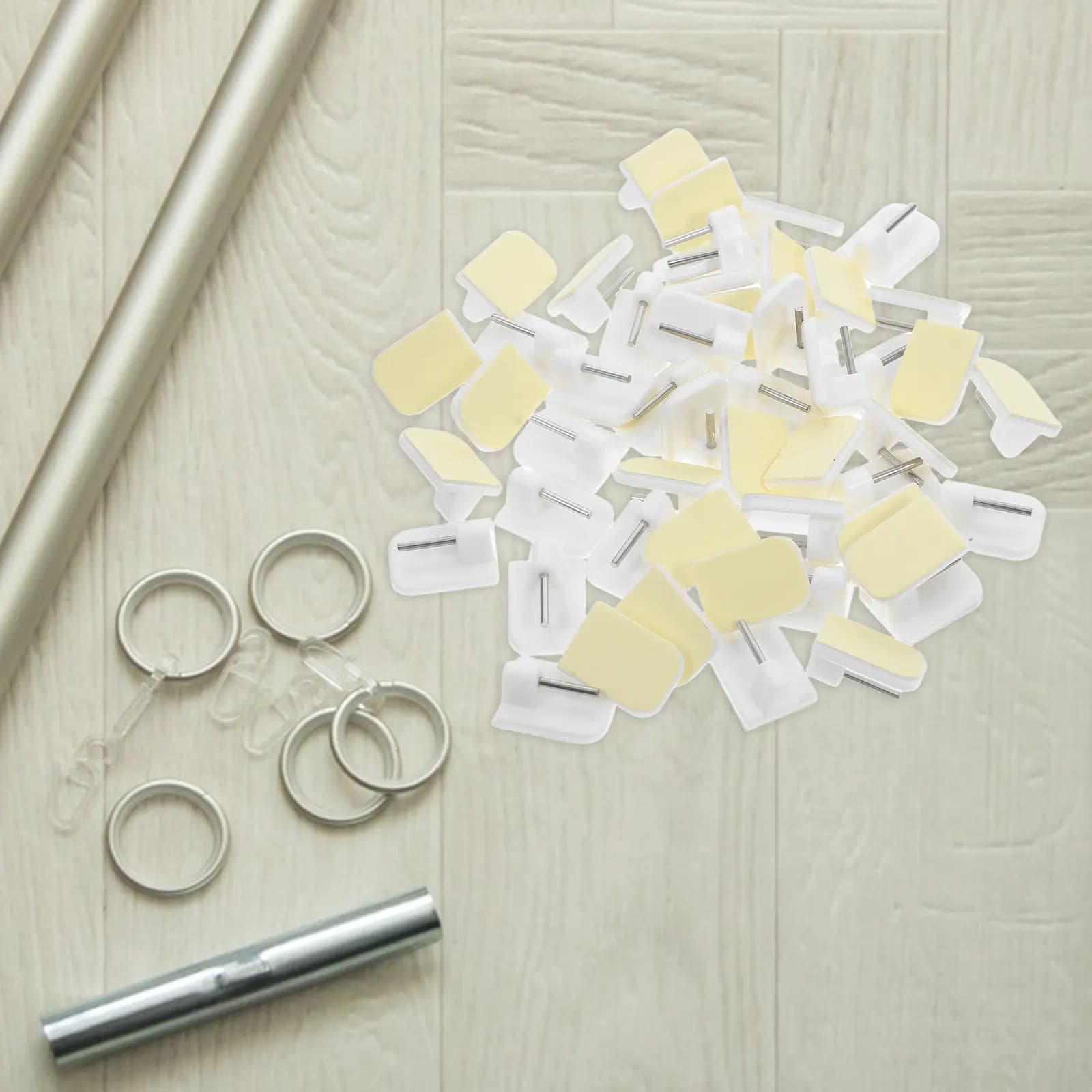 50 Pezzi Ganci in Plastica per Tende da Finestra, Bianchi, Ganci Fissi per Tende, Ganci di Posizionamento per Tende, Accessori di Ricambio Robusti