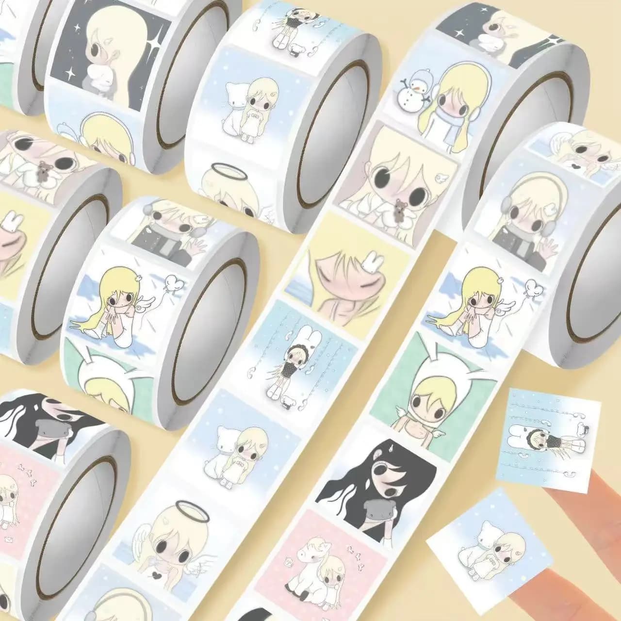 Adesivi per capelli femminili in stile anime giapponese, con atmosfera autunnale selvaggia, decorativi e dipinti a mano, simpatici, come regalo