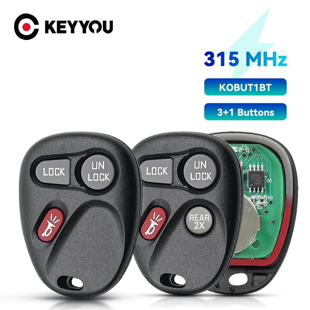 KEYYOU Chiave per auto telecomando KOBUT1BT 315 MHz 3 pulsanti per Chevrolet Suburban Tahoe Silverado S10 GMC Suburban Sierra Sonoma