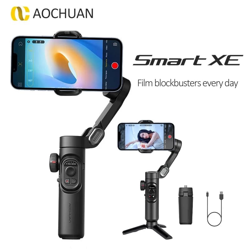 AOCHUAN Smart XE Stabilizzatore cardanico a 3 assi Pieghevole Selfie Stick Controllo APP Stabilizzatore portatile per telefono cellulare Smartphone Mobile