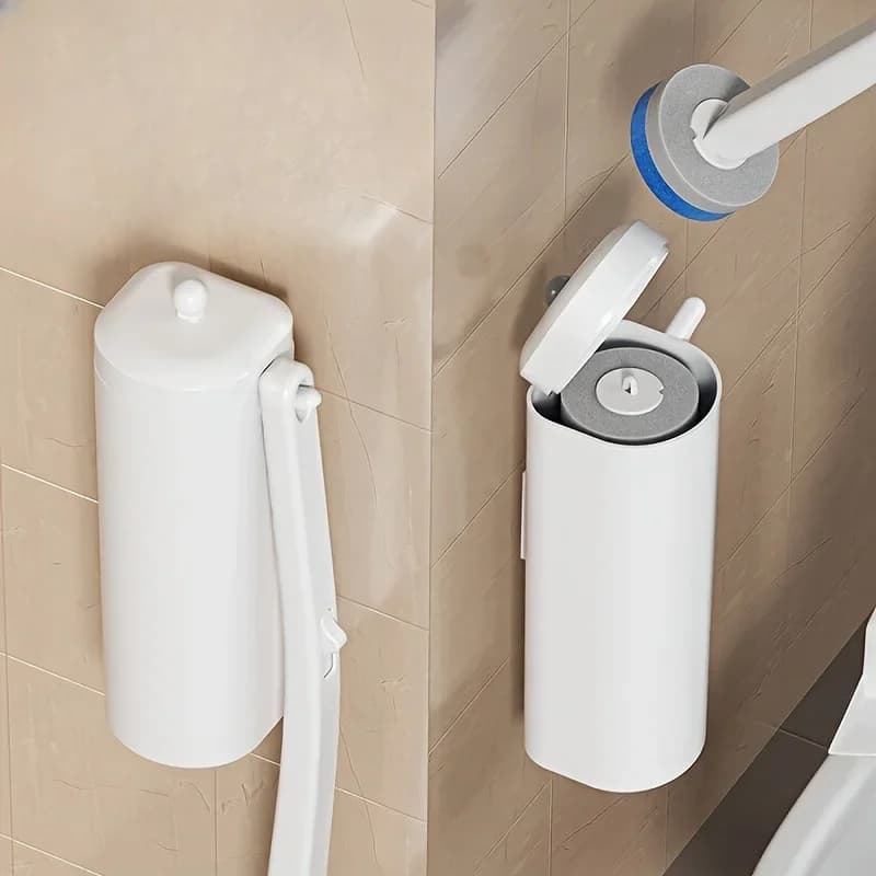 Disposable Toilet Brush Set Wall mounted Replaceable Head Household Cleaning Tool No Dead Corner Toilet Scrubber