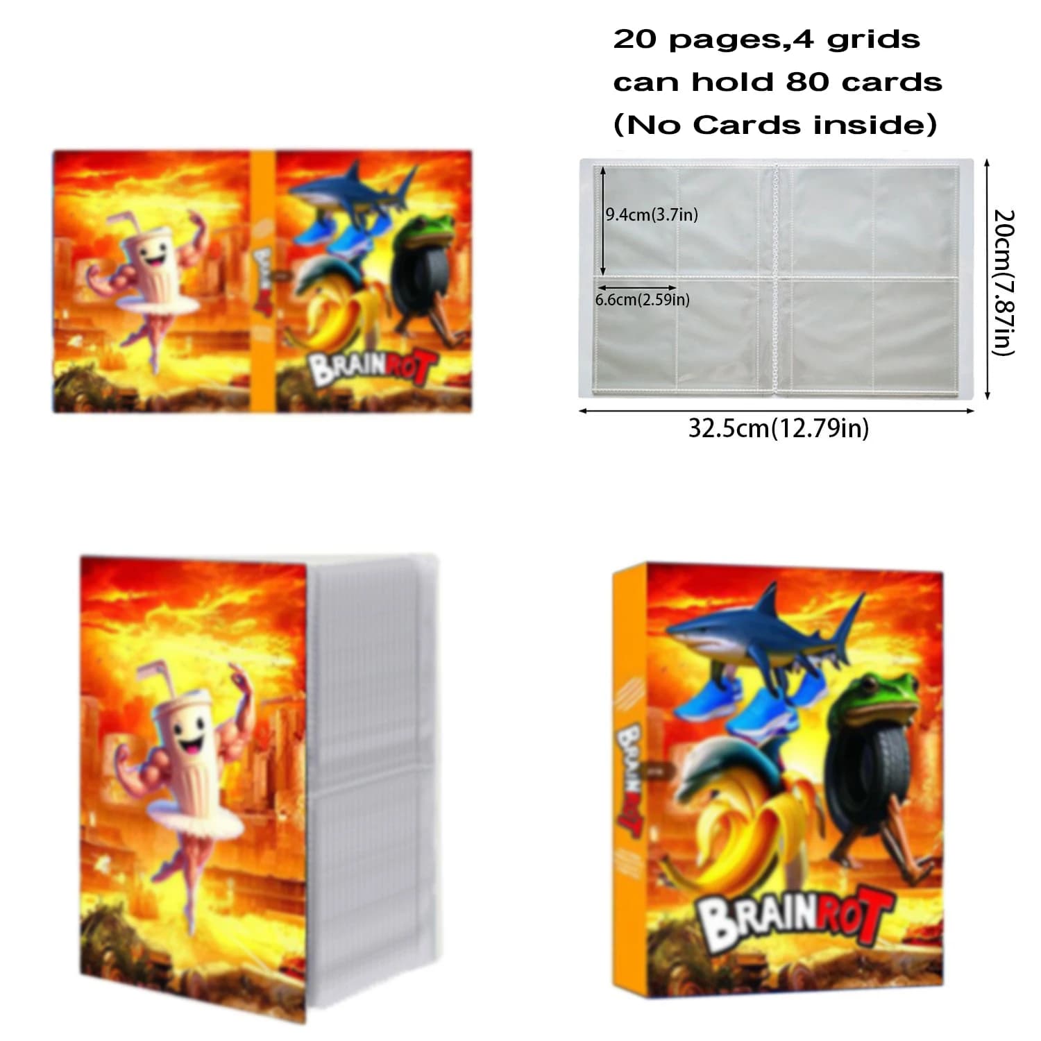 2026 New Italian Brainrot Card Holder Binder Collections Folder Anime Card Protector Card Album Notebook for Christmas Kid Gift