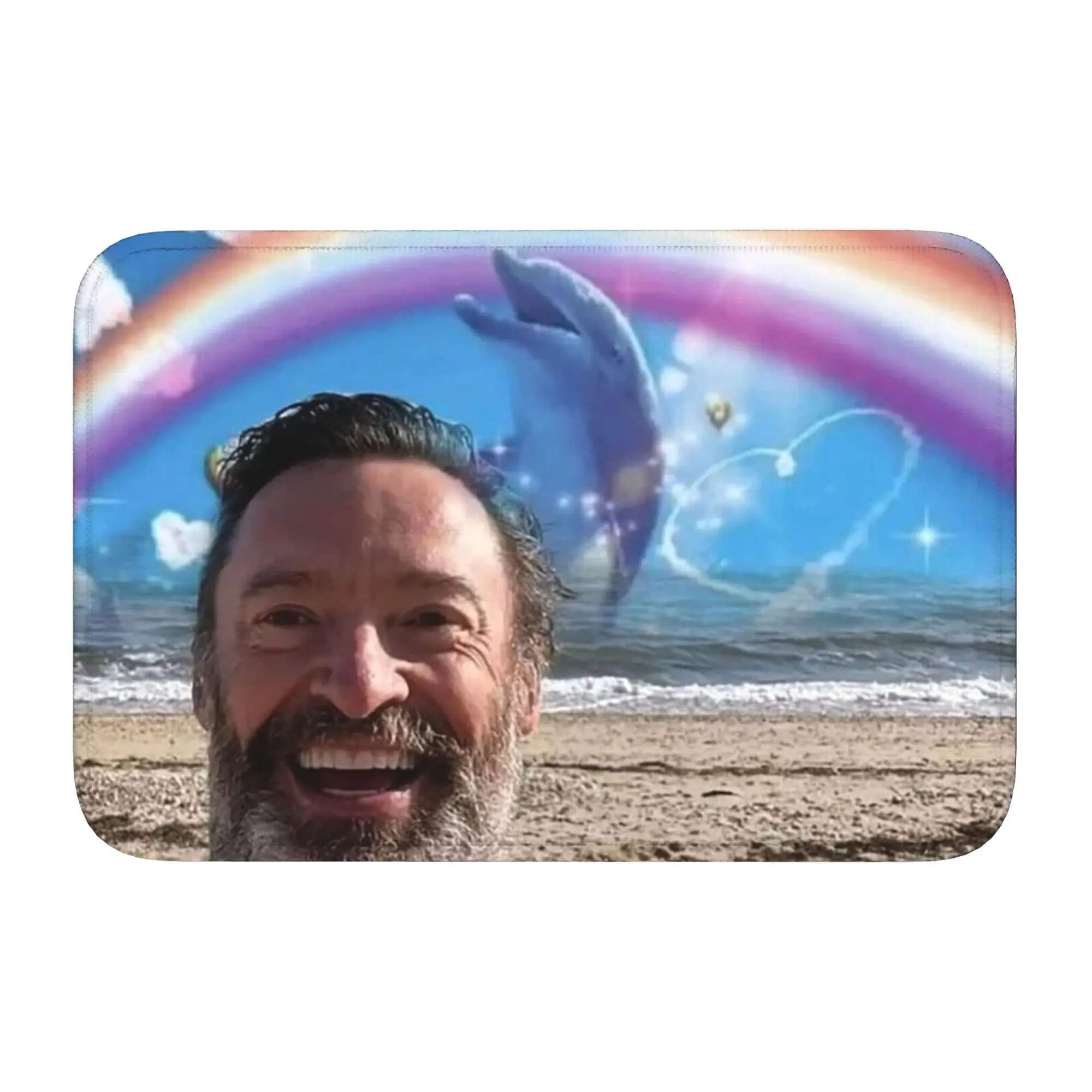 Hugh Jackman Dolphin King Slay Pop Tappetino per la raschiatura della sabbia, tappeto per cucina, ingresso, casa, balcone, tappetini per il pavimento