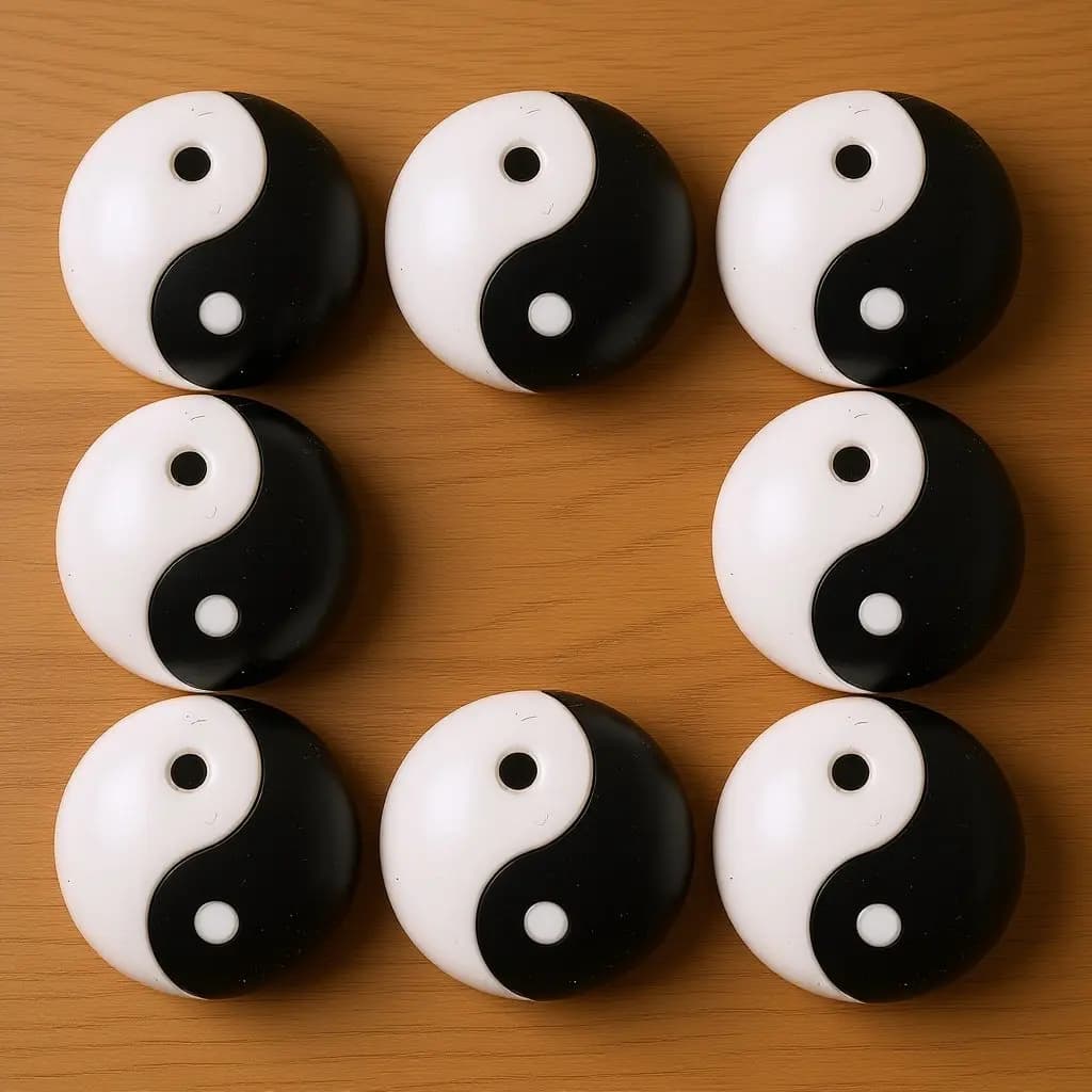 8 Pezzi Ammortizzatori in Silicone per Racchette da Tennis, Riduzione delle Vibrazioni, Design Tai Chi, Accessori Portatili per Racchette da Tennis