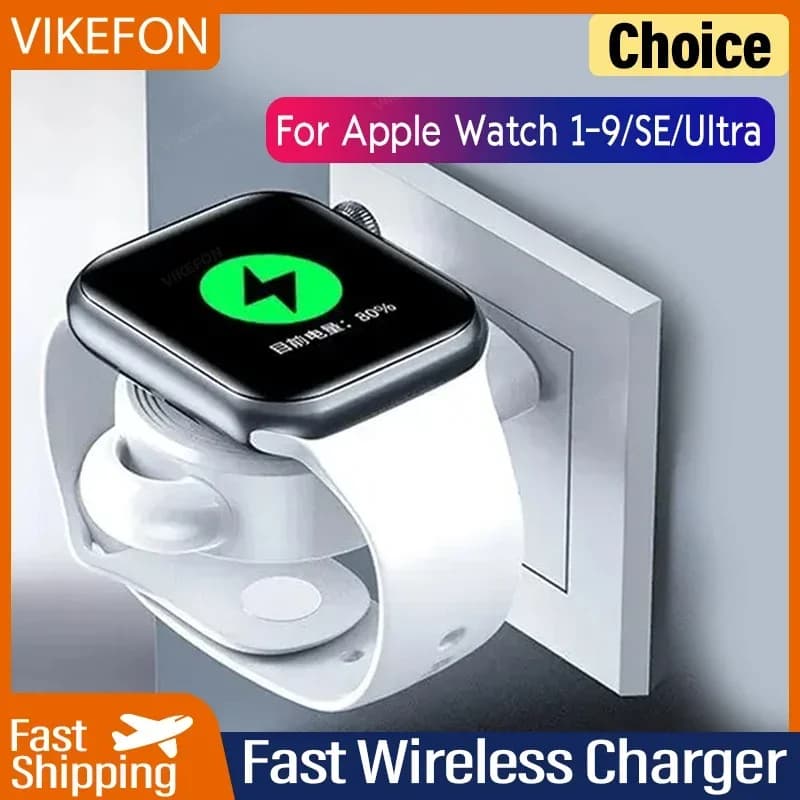 Caricabatterie wireless per orologio magnetico veloce per Apple Watch 9 8 7 6 5 4 3 SE Ultra 2 IWatch Dock Adattatore Stazione di ricarica USB portatile