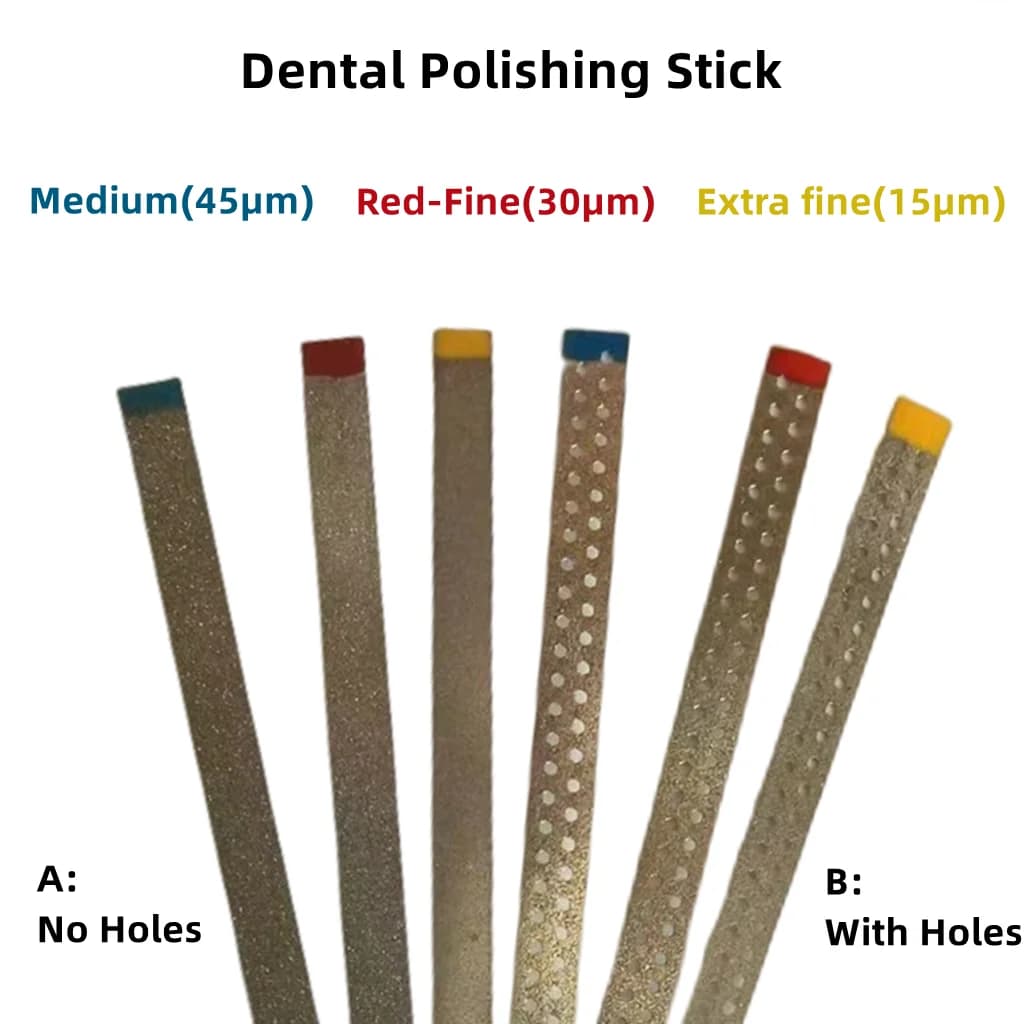 Polishing strip for dental polishing of metals with double/single sides of teeth whitening materials with diamond abrasive surface 4 mm