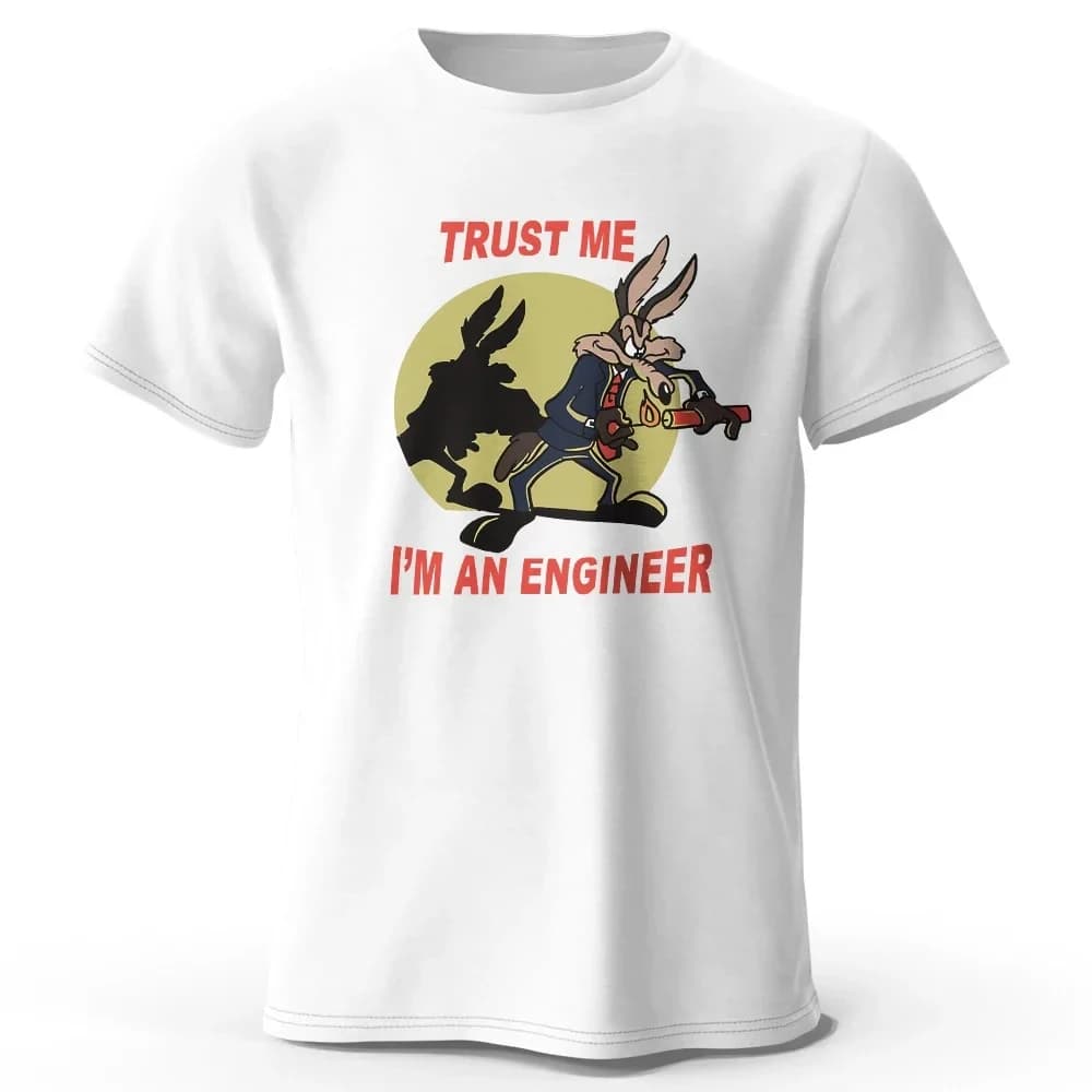 Trust Me I Am an Engineer Stampato 100% cotone Y2k T-shirt classica divertente per uomo Donna Abbigliamento sportivo Top Tees 62466