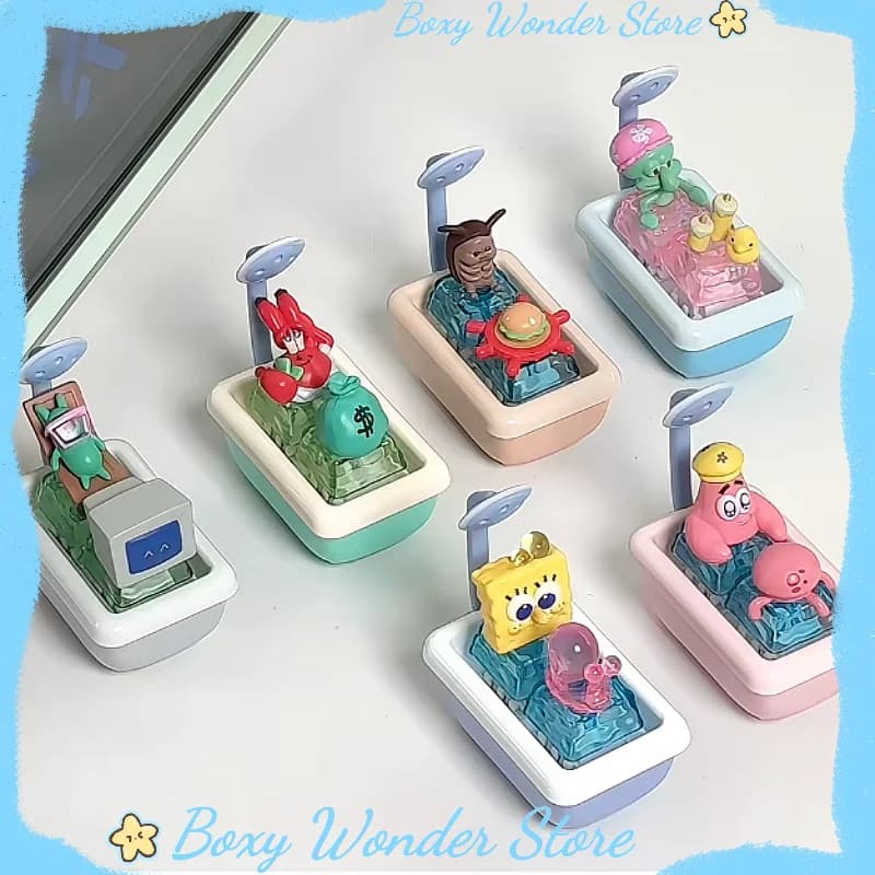 Keycap Blind Box SpongeBob Squarepants Collezione Ufficiale del Film Mr Krabs Squidward Articolo Decorativo Carino Regalo Popolare