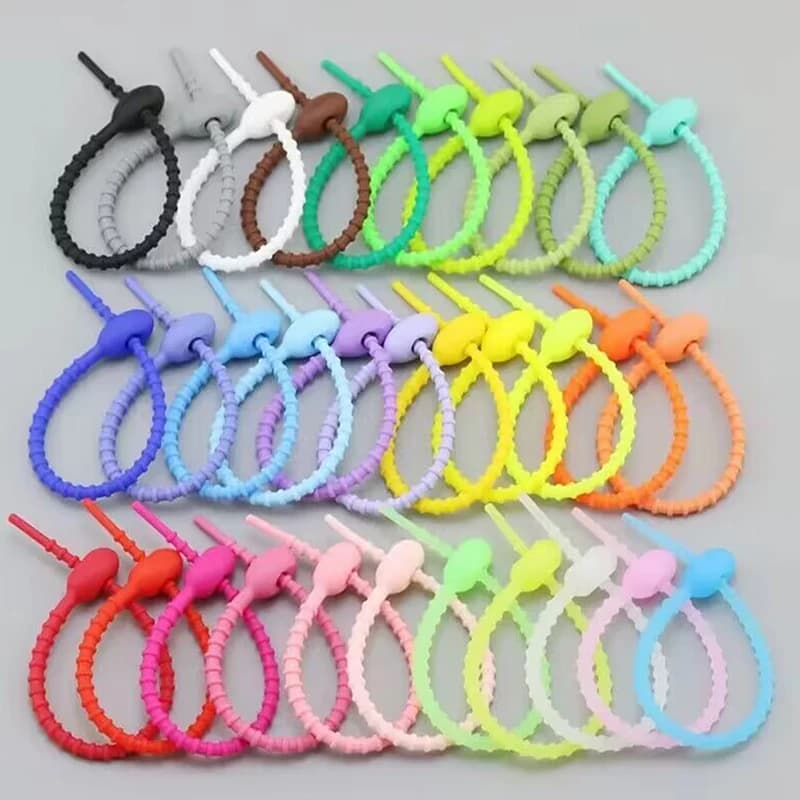 20 Pezzi Organizzatori per Cavi in Silicone Riutilizzabili, Clip per Auricolari, Legacci per Alimenti, Clip per Cavi e Fili