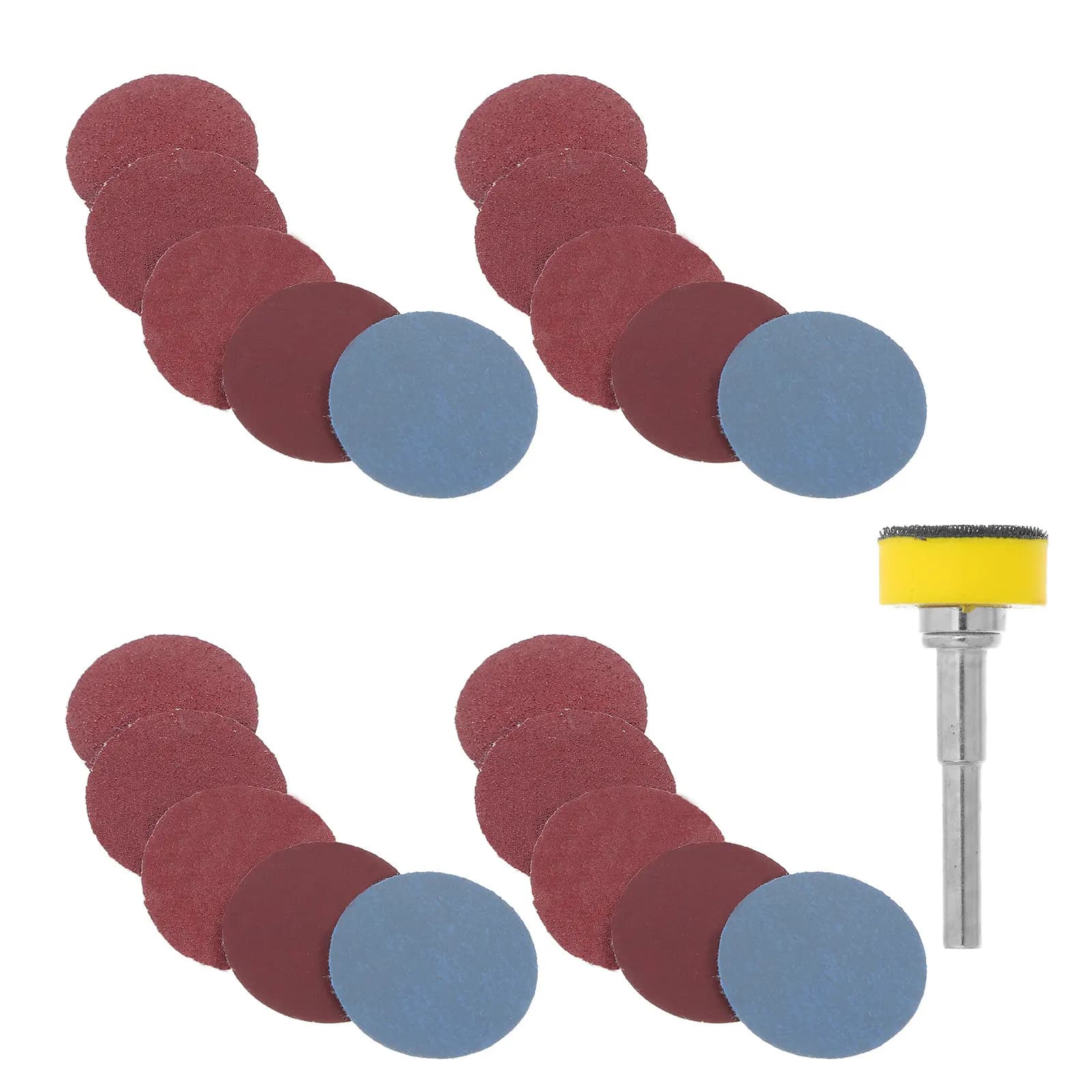 Set di 100 Dischi Abrasivi Rotondi Floccati, Grana 100-3000, Multi-Grana, Autoadesivi, per Utensili Rotanti, per Legno, Metallo, Plastica