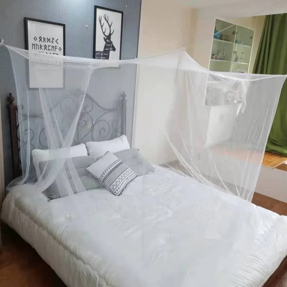 Camping Net White Mesh Portable Square Foldable Mosquito Control Mosquito Net Lightweight Outdoor Camping Tent Sleeping Summer