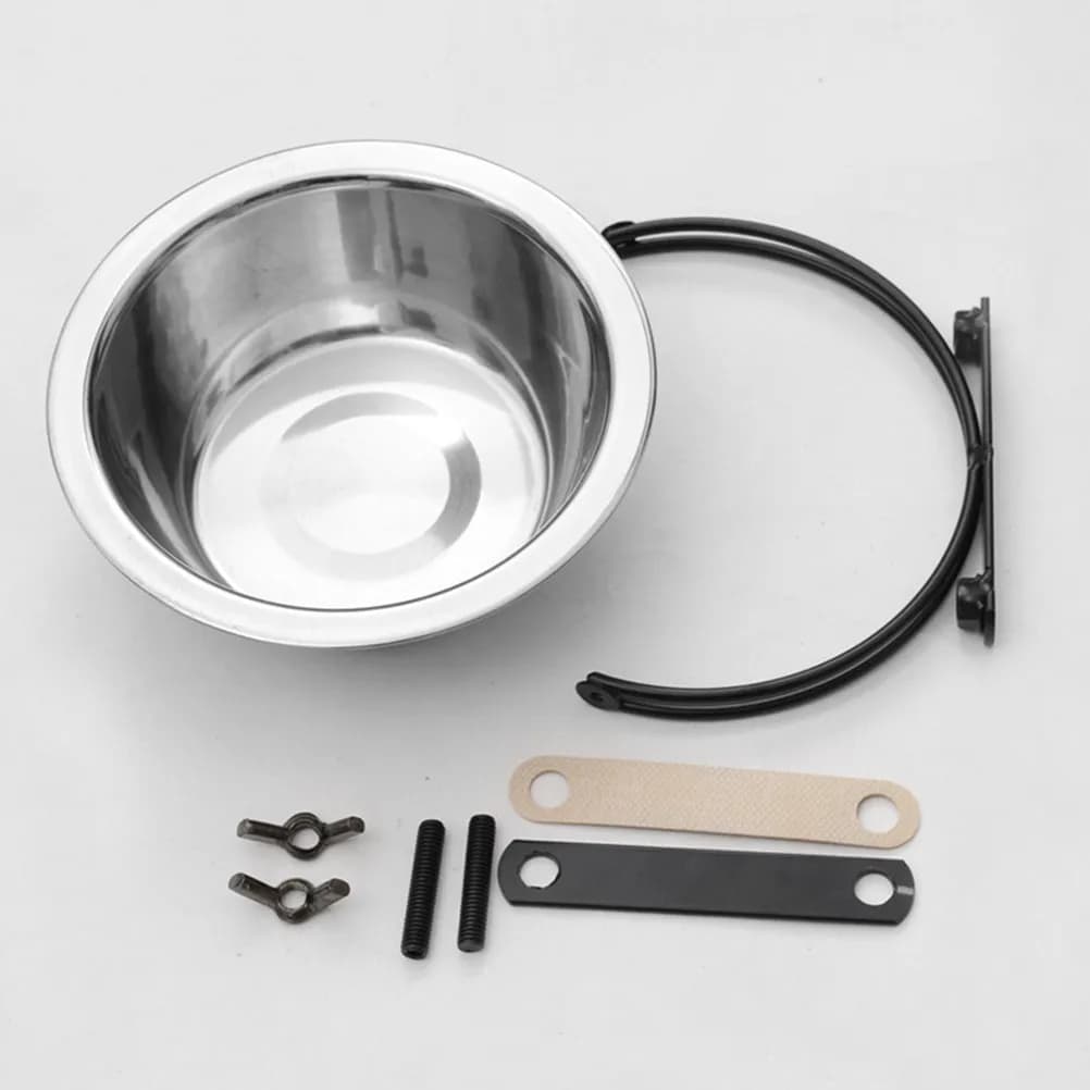 Ciotola per Animali Domestici in Acciaio Inox, Contenitore per Cibo e Acqua da Appendere per Cani, Gatti, Uccelli, Pappagalli, Resistente alle Catariffe, Antiruggine, Lavabile in Lavastoviglie