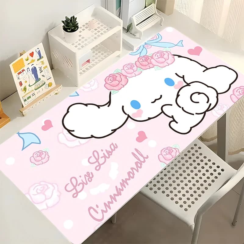Tappetino per Mouse 90x40cm Cinnamoroll, Grande Tappetino da Gioco per PC, Tappetino Esteso per Tastiera, Tappeto da Scrivania per Computer