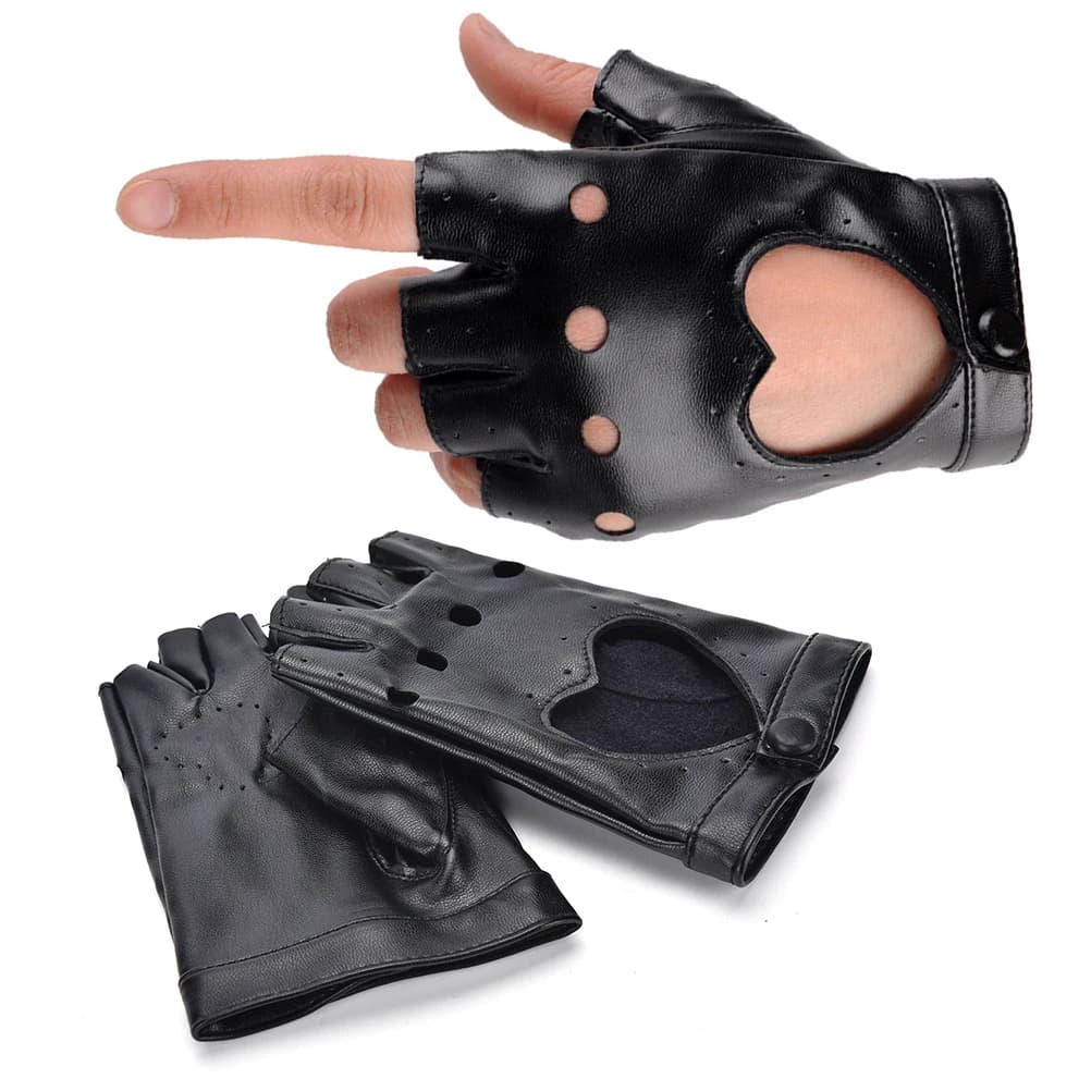 Nuovi Guanti da Donna in Pelle Stile Punk, Senza Dita, per Guida, Moto e Danza