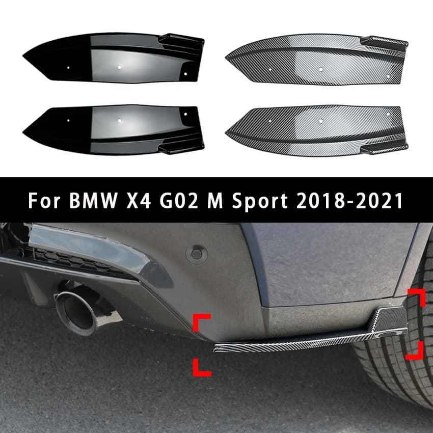 For BMW X4 G02 M Sport 2018-2021: Carbon Fiber Rear Diffuser, Side Spoiler, Air Grip, Splitter and Accessories