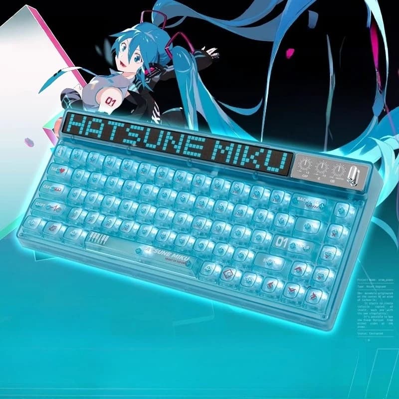 Anime Hatsune Miku Series Tastiera meccanica Mouse Tastiera wireless Cosplay Periferico Prop Regalo di Natale