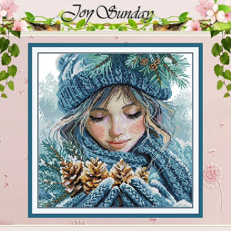 First Snow Patterns Counted Cross Stitch Set DIY 11CT 14CT 16CT Stamped DMC Cross-stitch Kit Embroidery Needlework Home Decor