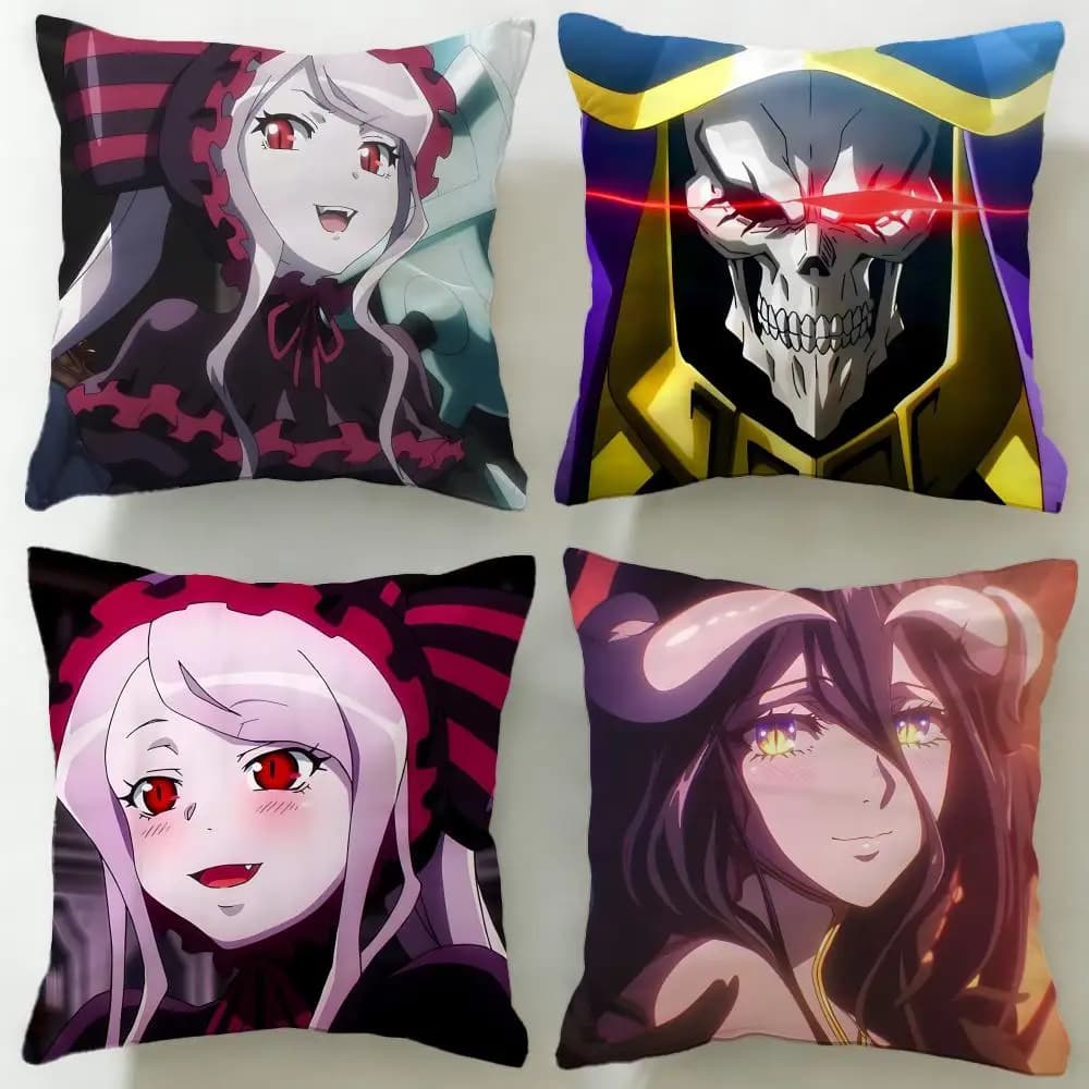 Federa per cuscino classica anime Overlord, morbida e facile da lavare, versatile per divano, letto, viaggi e ufficio
