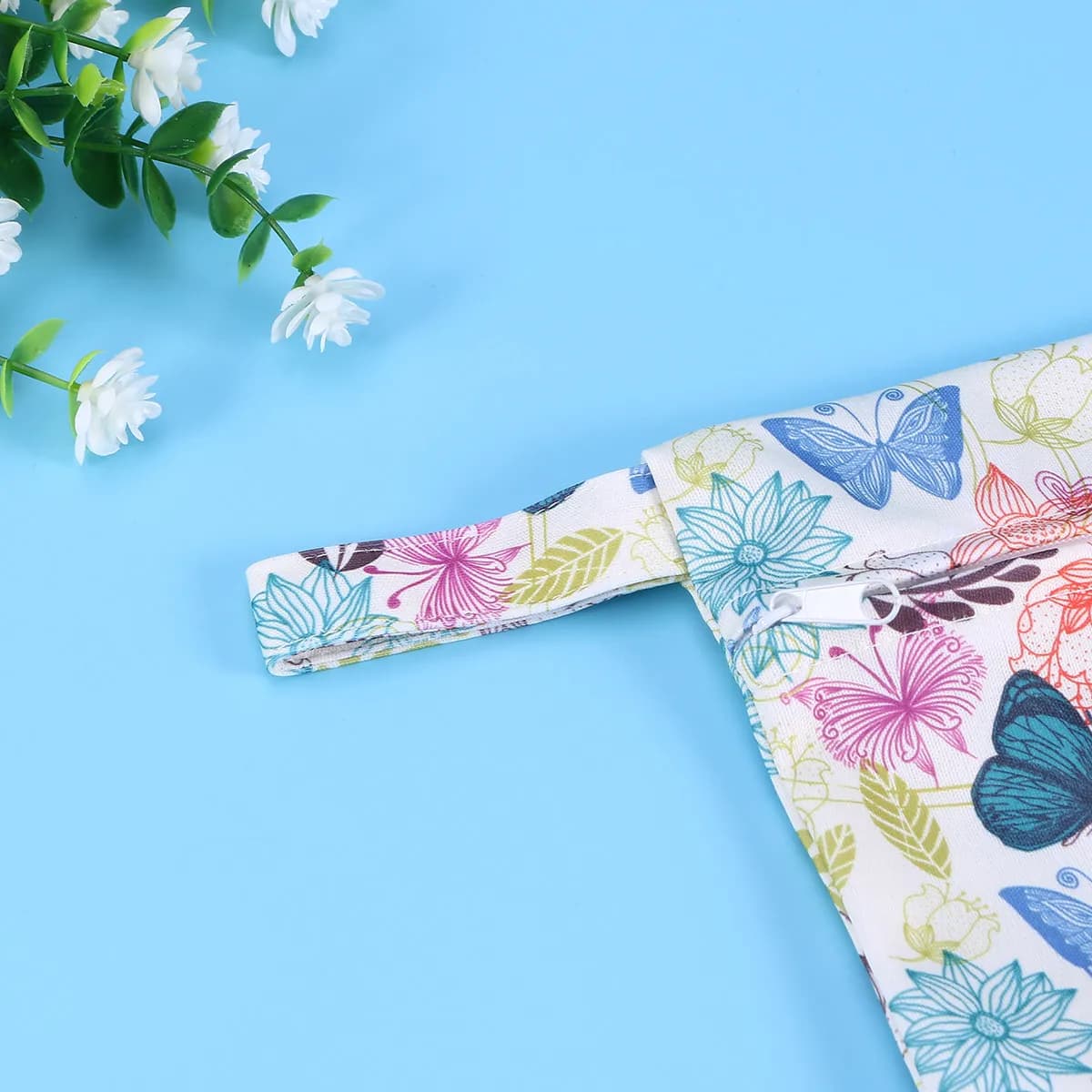 Borsa per assorbenti igienici 14X18Cm in tessuto impermeabile Tpu leggera e portatile per viaggi all'aperto, in ufficio, con cerniera, per pannolini