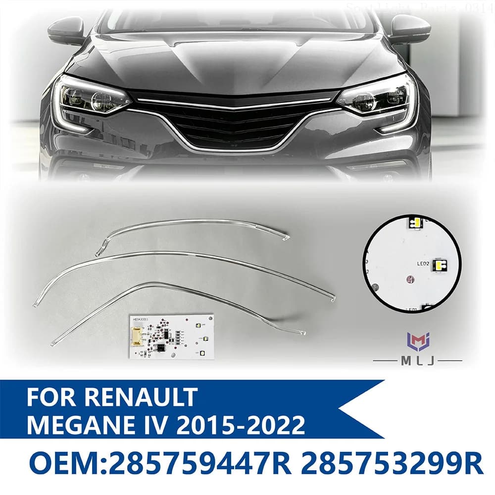 DRL Light Guide Strip FOR Renault Megane IV 2015-2022 285759447R 285753299R DRL Light Guide Tube LED Angel Eye Chip DRL Board