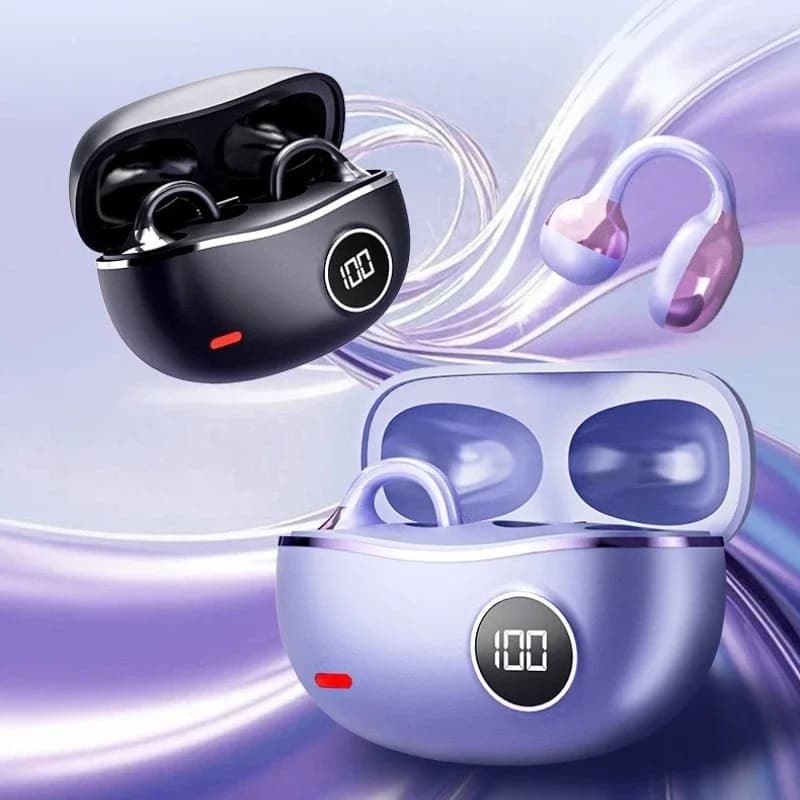 Auricolari Bluetooth senza fili con audio stereo HIFI, cuffie ENC con display di alimentazione, auricolari per Samsung XIAOMI M91, cuffie a clip per l'orecchio