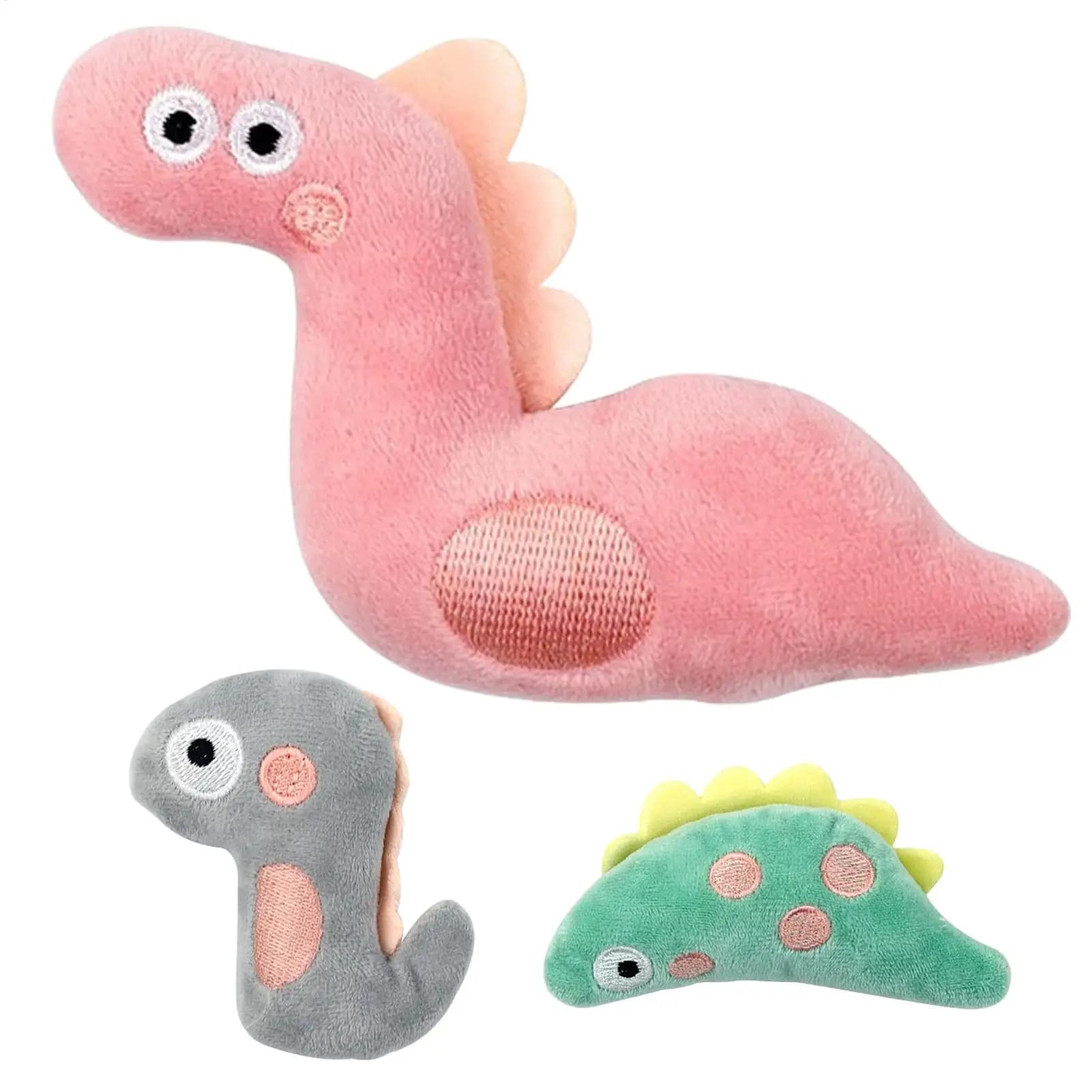 Mini Giocattoli di Peluche per Cani, Giocattoli di Peluche per Gatti, Dinosauro, Serpente, Giocattolo Interattivo Morbido per Animali Domestici, Giocattolo per la Pulizia dei Denti del Cane