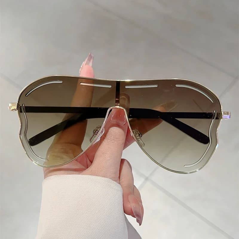 Nuovi Occhiali da Sole da Pilota alla Moda Oversize con Lenti Sfumate per Esterni, Occhiali da Sole Donna di Tendenza, Design di Marca, Stile Casual
