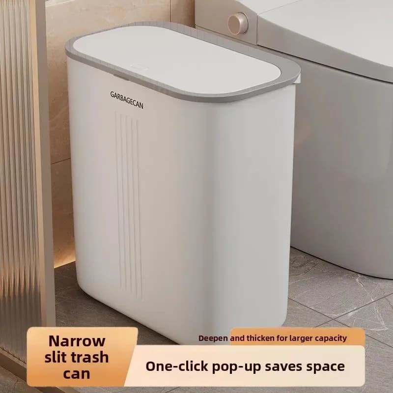 Living room trash can Household high-end narrow toilet bathroom Office medium bedroom trash can