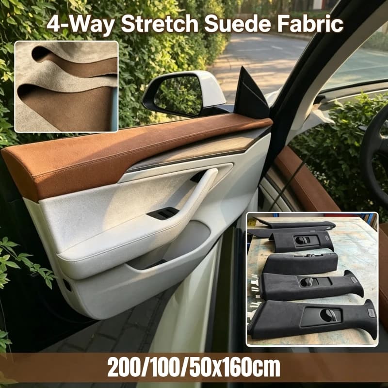 Materiale Elastico in Microfibra Scamosciata per Tappezzeria, Tessuto Scamosciato per Rivestimento Tetto Auto, Sostituzione Rivestimento Interno Auto, Coperture per Divani