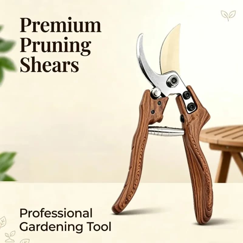 Wood Grain Aluminum Magnesium Alloy Pruning Shears Labor Saving Non-Slip Garden Trimming Scissors
