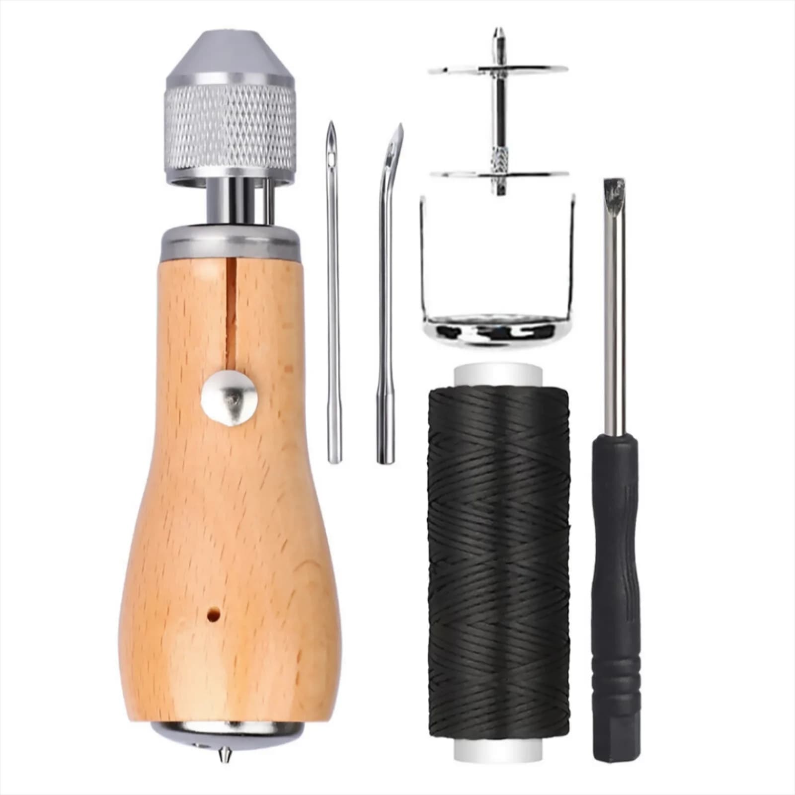 Kit di filo per punteruolo per cucire in pelle macchina per cucire a mano aghi per filo fai da te strumento per la riparazione della tela per calzolaio nuovo