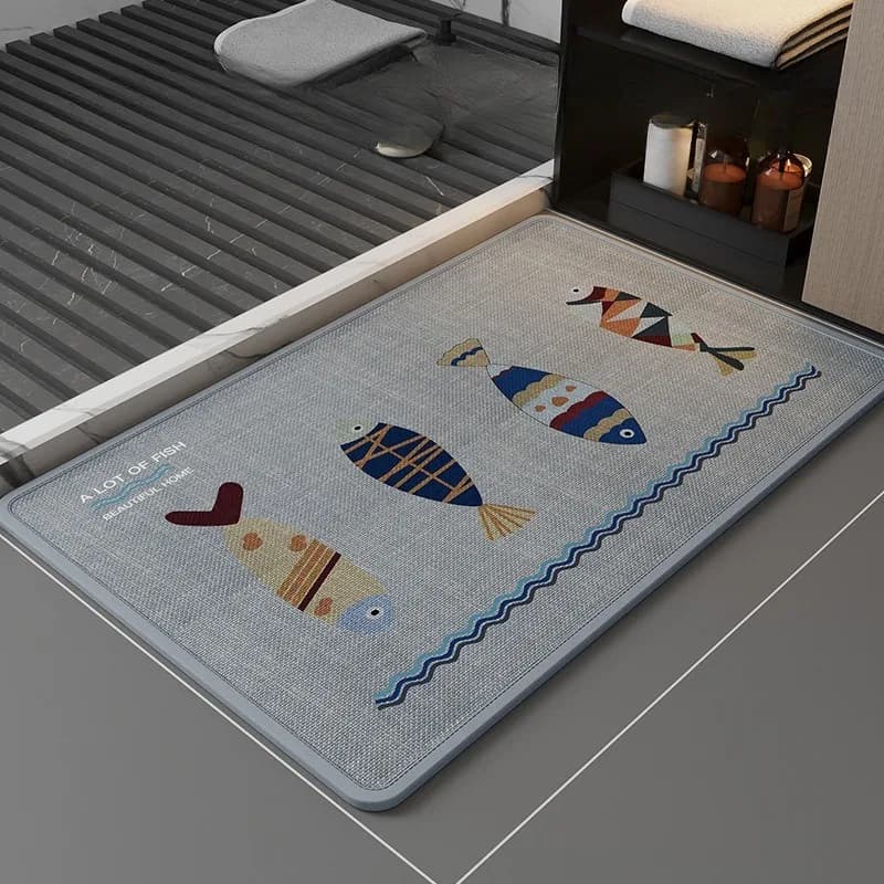 Tappetino da bagno per cartoni animati, morbido, assorbente e ad asciugatura rapida, antiscivolo, lavabile, durevole, per WC domestico, doccia, vasca da bagno