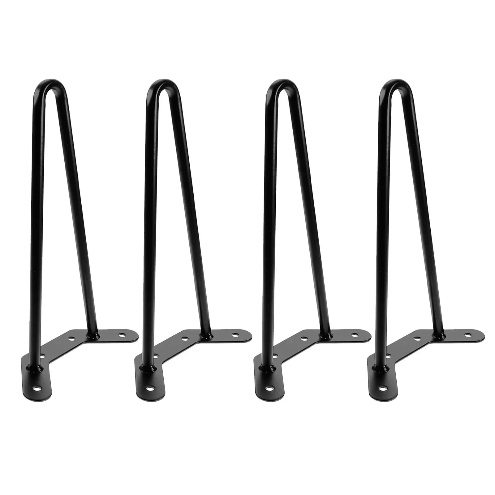 4 gambe per tavolo nere a forma di forcina per mobili, gambe di supporto per scrivania in metallo resistente, altezza 15,72 pollici, diametro 0,4 pollici, per pavimento