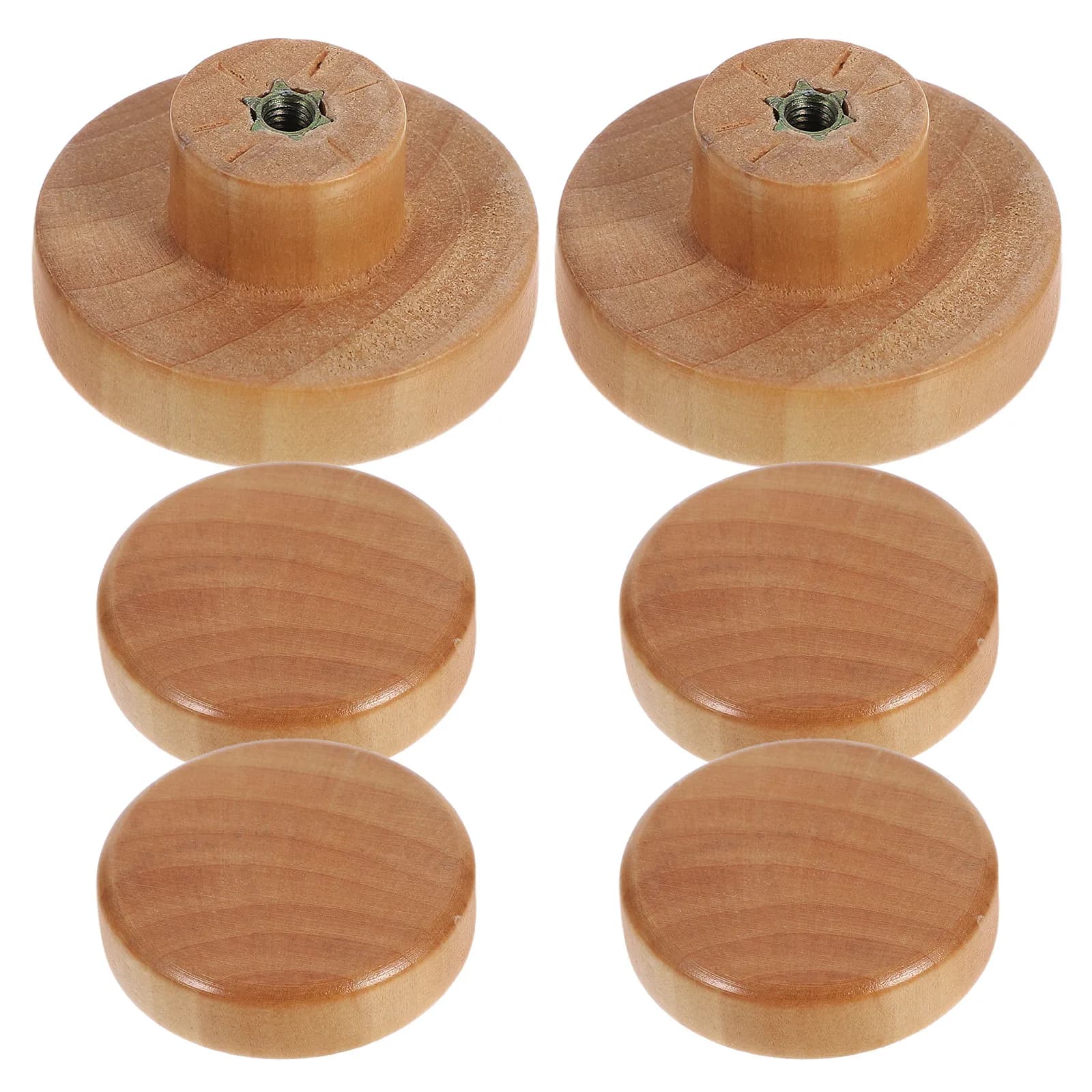 6 maniglie per armadietti in legno massello, maniglie rotonde per cassetti con foro singolo, pomelli rustici in legno per mobili da cucina, cassetti