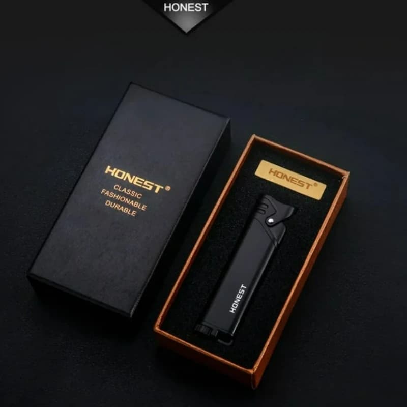 HONEST Nuovo popolare metallo dritto jet snello jet torcia gonfiabile antivento accendino metallo blu fiamma regalo di moda all'ingrosso