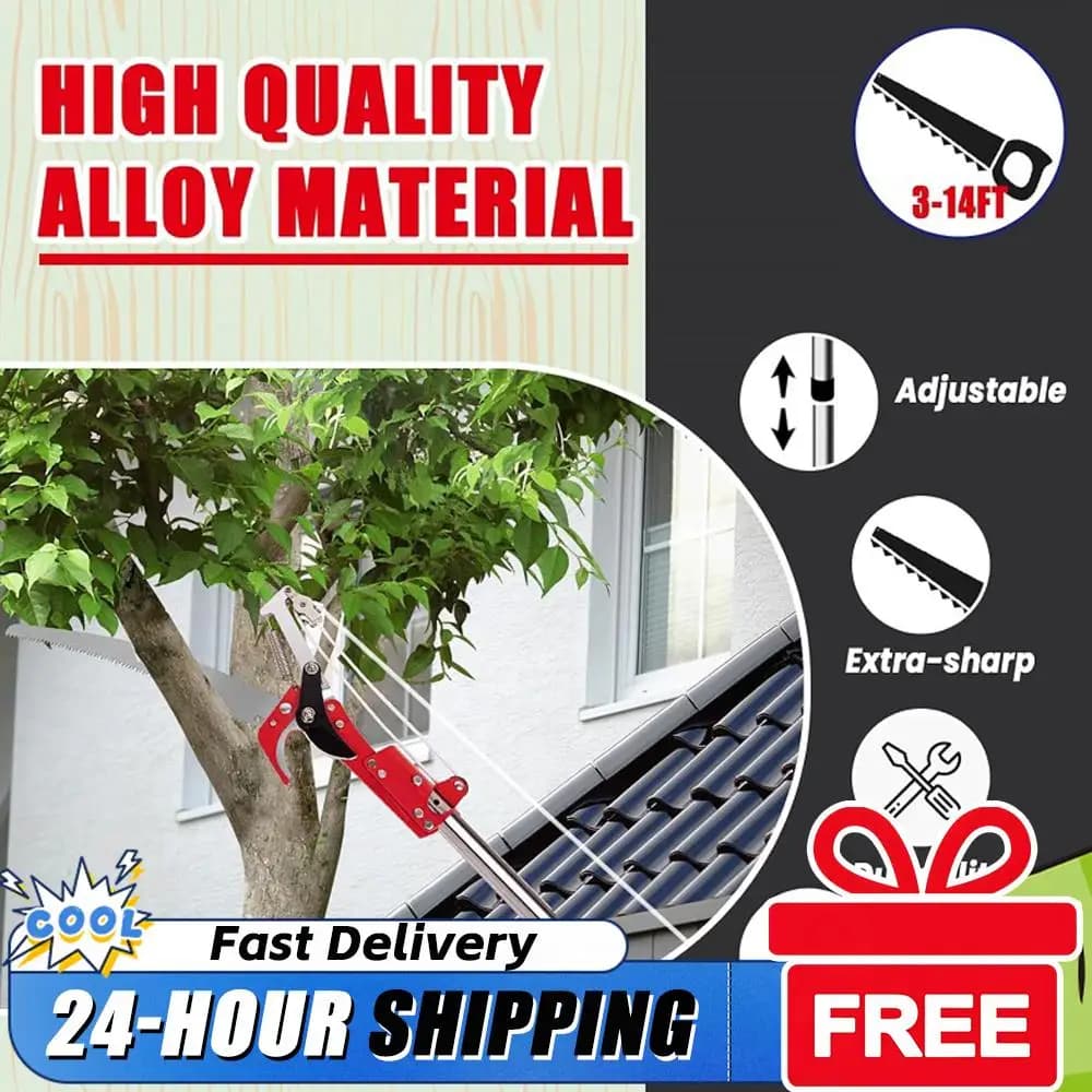 Professional Scissors from 13 Feet Powering with Handle, High Feeding Copper Shears for Cutting Trees and Fruit Harvesting