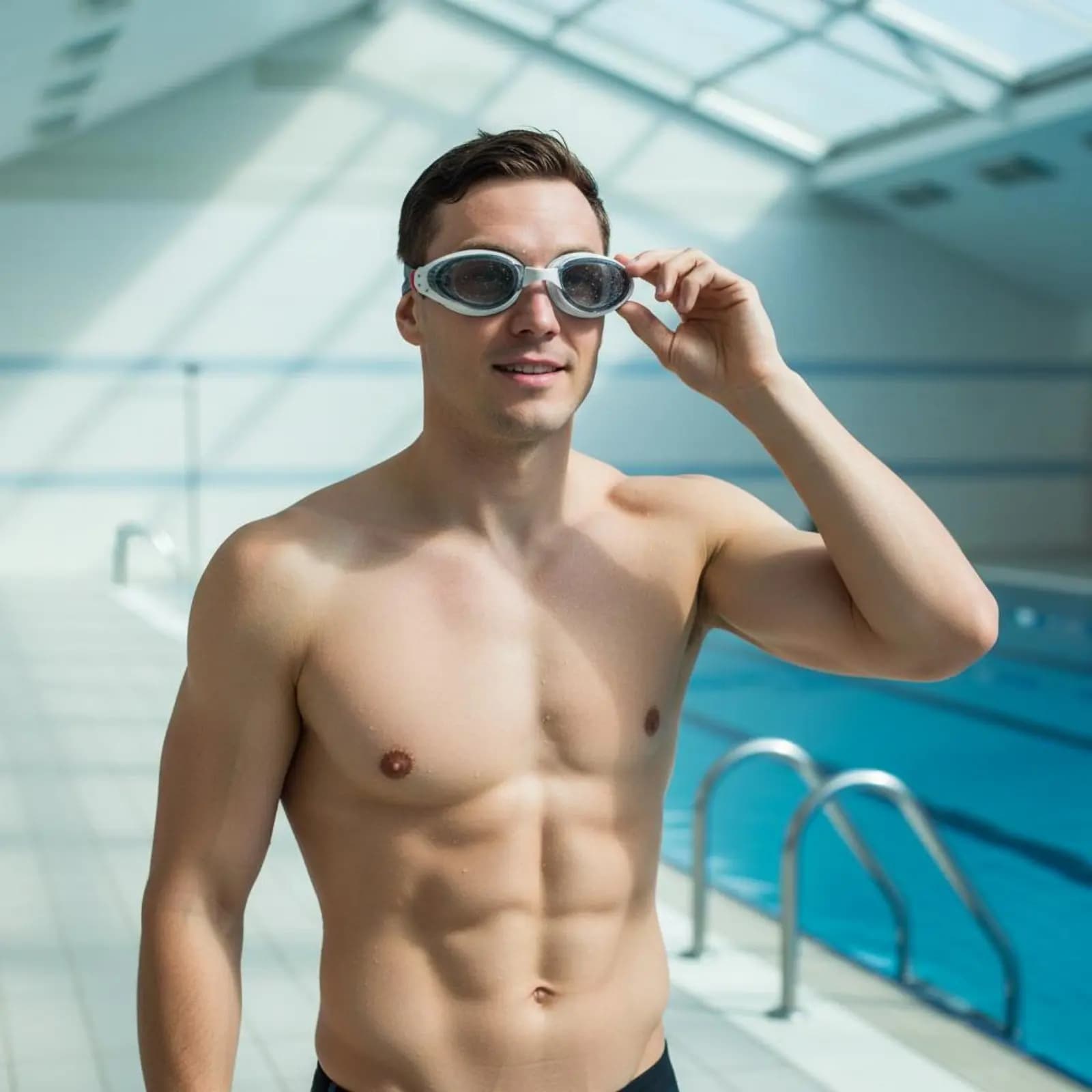 Occhialini da nuoto protettivi da gara, occhiali acquatici di sicurezza, accessorio in silicone ipoallergenico per attrezzatura acquatica