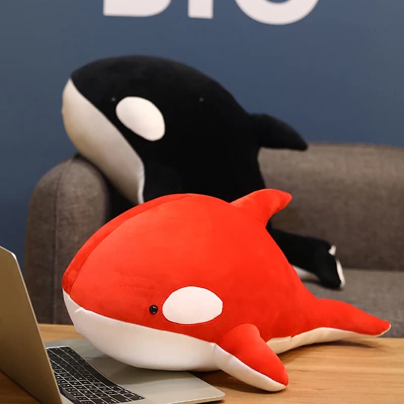 New Big Orca Plush Toy Super Soft Shark Orca Animal Pillow Cute Shark Dolphin Stuffed Doll Comfortable Sofa Sleep Cushion