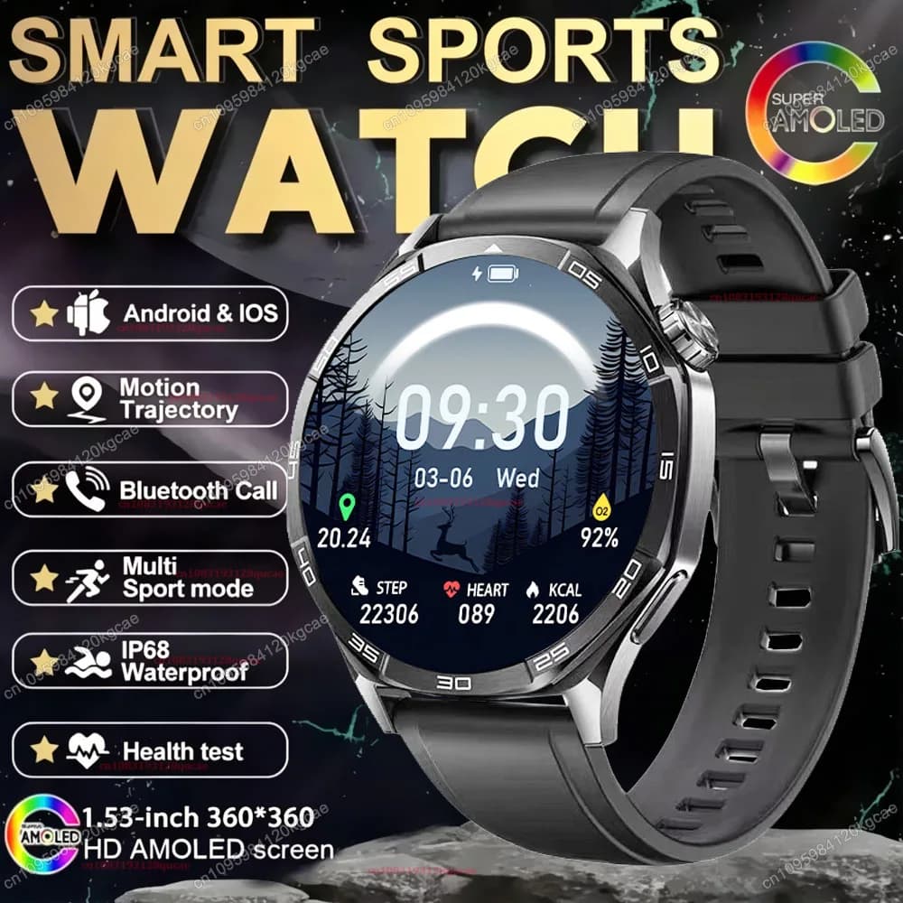 New Watch 7 Pro Bluetooth Call Smart Watch 1.53 AOMLED Screen Health Monitor Fitness Tracker IP68 Waterproof SmartWatch Men Ht30
