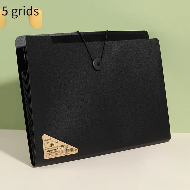 Cartella Portadocumenti Nera di Alta Qualità - Organizer Elegante per Articoli da Ufficio, Divisori Codificati a Colori per Facile Organizzazione, Perfetta per l'Ufficio